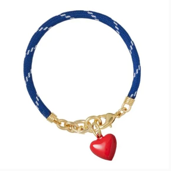 *Set* Roxanne Assoulin The Happy Cord Charm Necklace & Bracelet Set Blue/Red - Picture 3 of 5